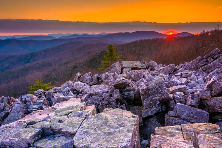 Blackrock Summit at sunrise in Shenandoah National Park