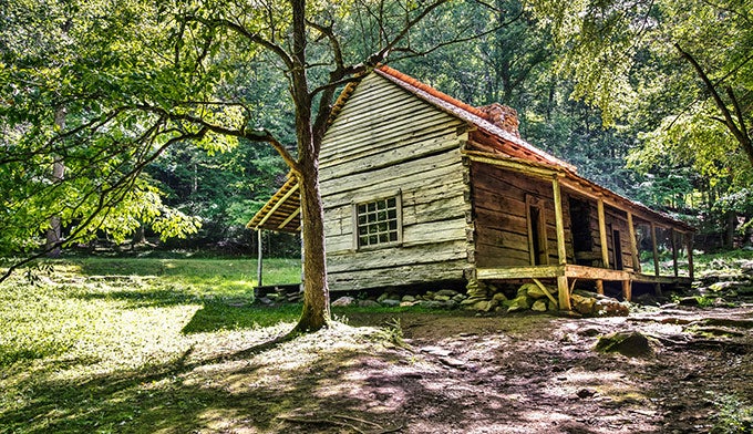 SM Noah “Bud” Ogle Cabin, Roaring-Fork_DP_680 The Noah “Bud” Ogle Cabin on the Roaring Fork Motor Nature Trail in Great Smoky Mountains National Park