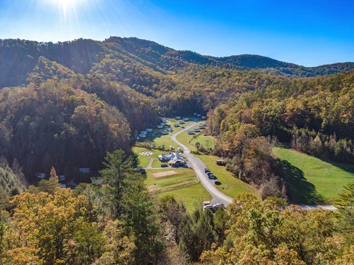 UnderCanvas-SM-aerial_BaileyMade_courtesy_700 Aerial view of Under Canvas in the Smoky Mountains