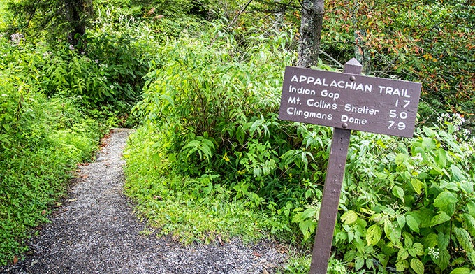 Smoky-AppalachianTrail-Sign_DP_680 Appalachian Trail Sign inside Great Smoky Mountains National Park