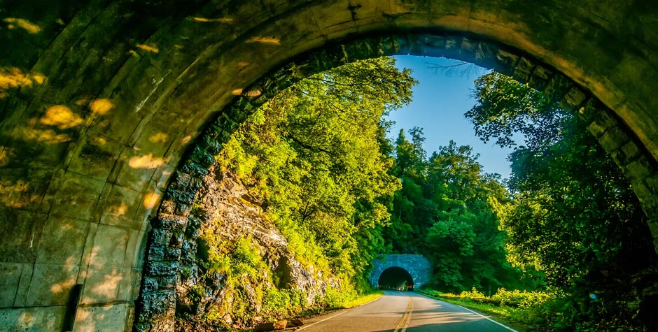 NC-BlueRidgeParkway-TwinTunnels_iStock_940 Twin Tunnels on the Blue Ridge Parkway in North Carolina