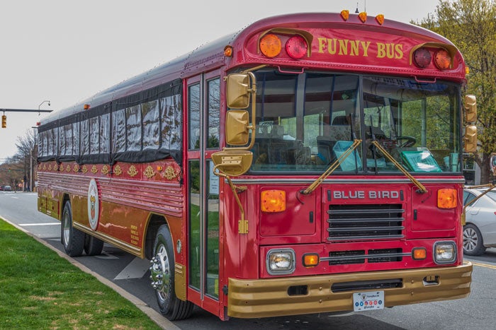 NC-Charlotte-FunnyBus_iStock_700 The Funny Bus at First Ward Park in Charlotte, N.C.
