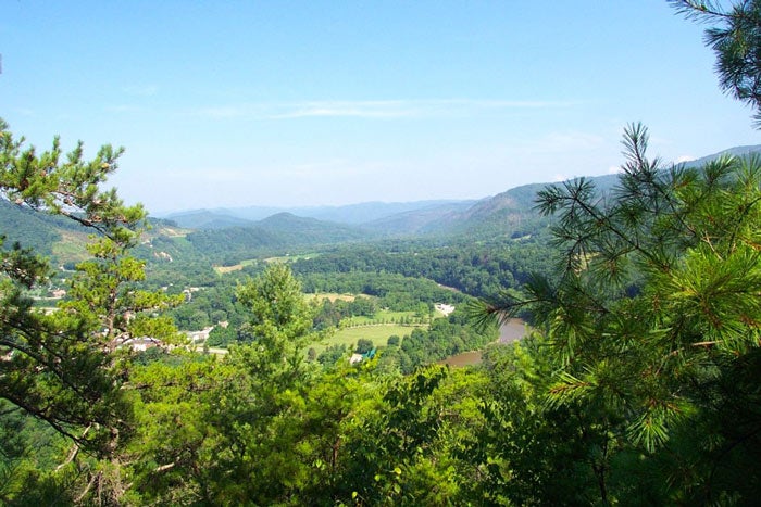 NC-PumpGap-AppTrail-HotSprings-FrenchBroad_FlickrJohnHayes_700 View of Hot Springs and the French Broad River from Pump Gap on the Appalachian Trail