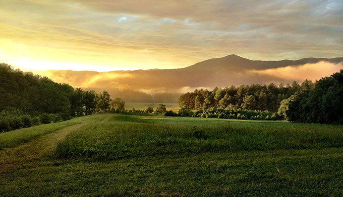 SM-Cades-Cove-sunset_FlickrLeeCoursey_680 Sunset in Cades Cove in Great Smoky Mountains National Park. Photo by Lee Coursey via Flickr