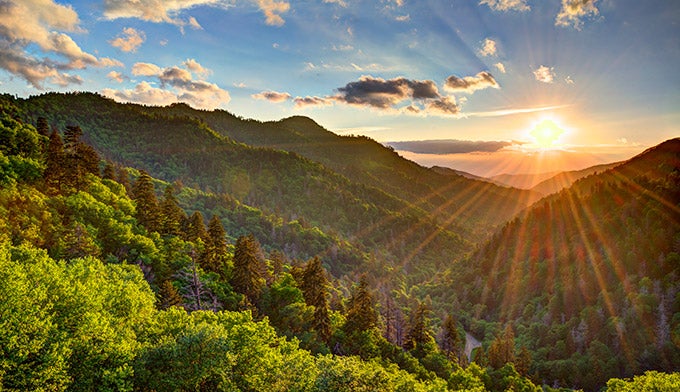 SM-Newfound-Gap-sunset_DP_680 Sunset view at Newfound Gap in Great Smoky Mountains National Park