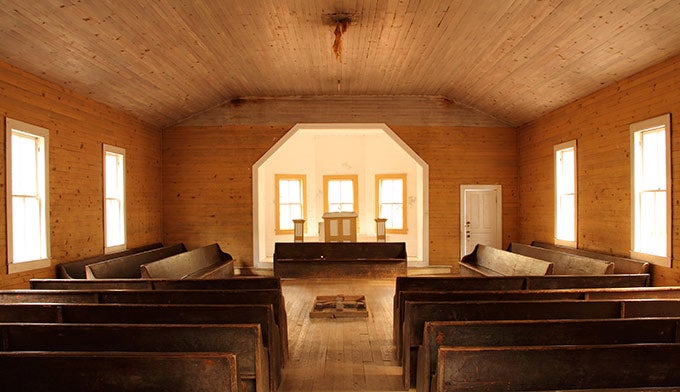 SM-Cades-Cove-Missionary-Baptist-Church-interior_DP_680 The interior of the Missionary Baptist Church in Cades Cove