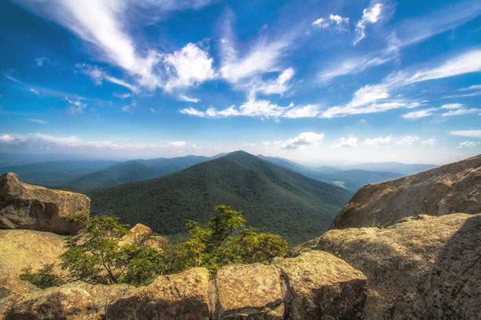 BlueRidgeParkway-PeaksOfOtter-SharpTopTrail_FlickrJimLukach_700 Peaks of Otter's Sharp Top Trail on the Blue Ridge Parkway