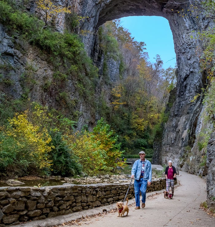 VA-NaturalBridgeStatePark-dog_FlickrVirginiaStateParks_700v Natural Bridge State Park near Roanoke, Virginia