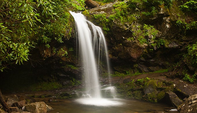 SM-Grotto-Falls_DP_680 Grotto Falls in Great Smoky Mountains National Park.