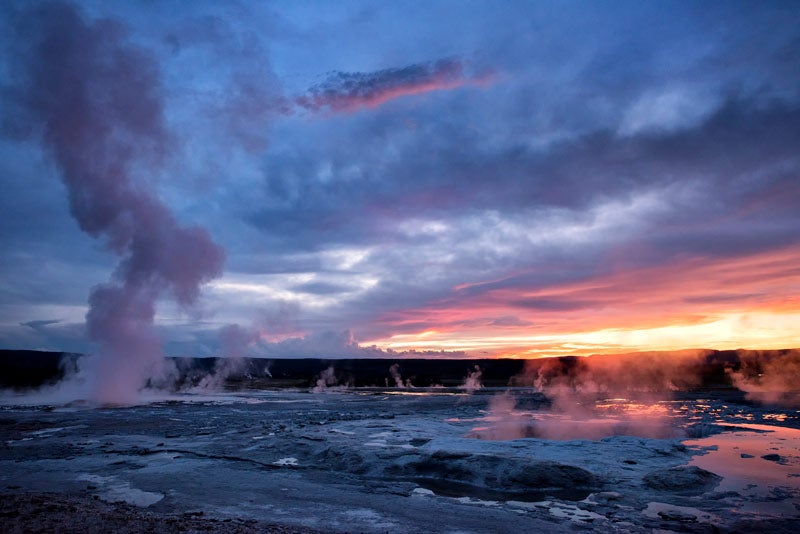 YS-Sunset-FountainPaintPots_KenHubbard_800 Sunset at Yellowstone's Fountain Paint Pots